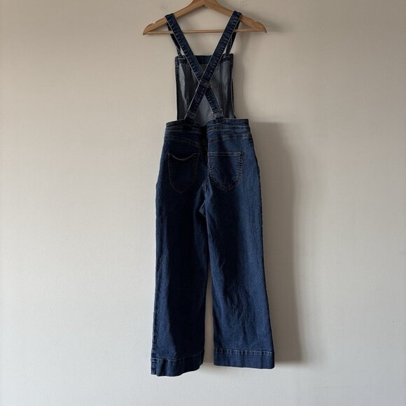 ModCloth Wide Leg Cropped Overalls Jumpsuit “70’s Style” Retro Boho Womens Small - Picture 10 of 16